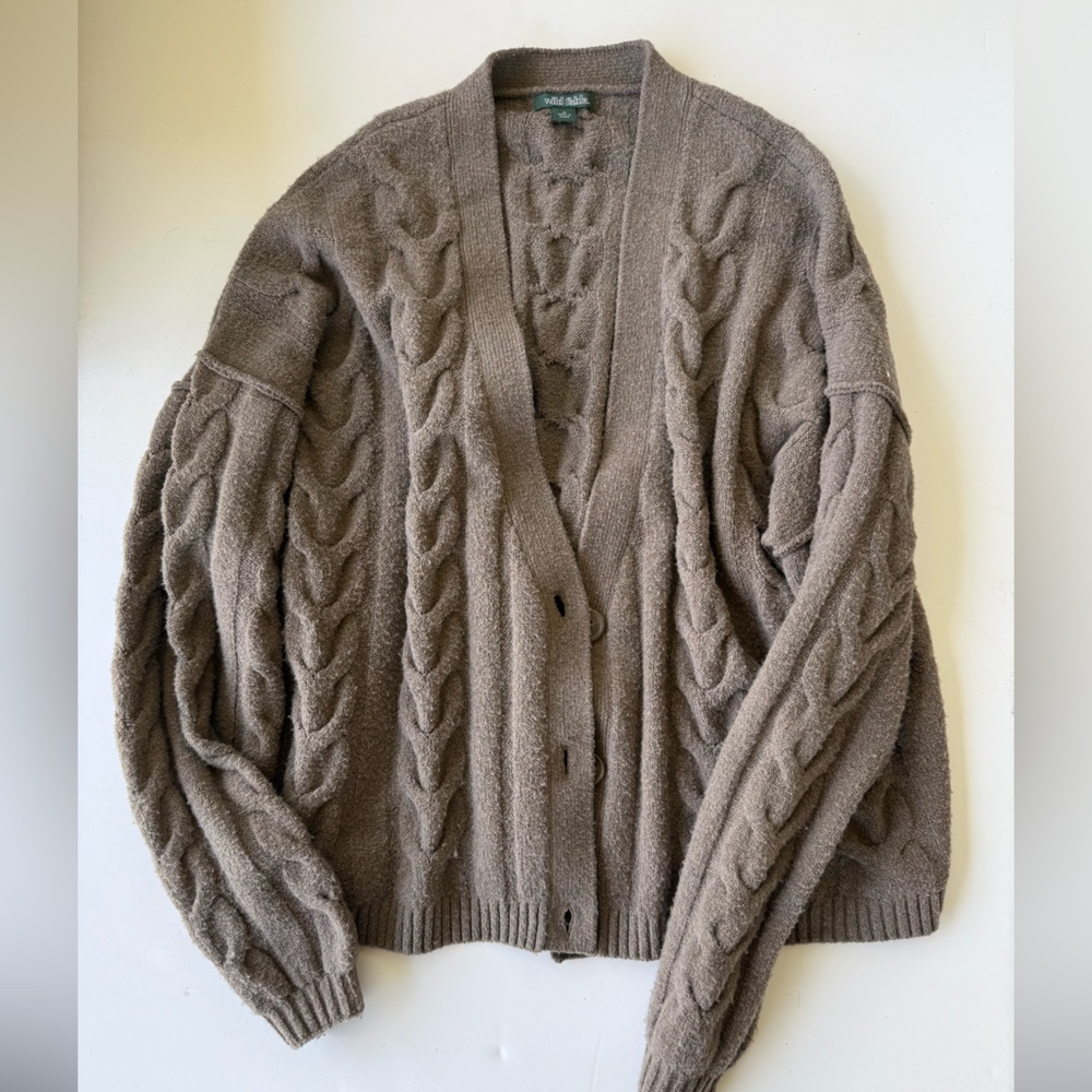Wild Fable Brown Cable Knit Cardigan